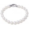 Pulsera Majorica Perlas 6 mm Color Blanco  Plata 09852.01.2.B19.021.1