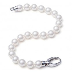 Pulsera Majorica Perlas 6 mm Color Blanco  Plata 09852.01.2.B19.021.1