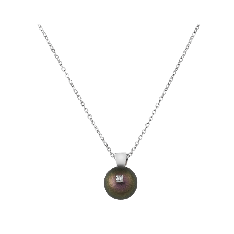 Collar Plata Majorica Perla Diamond