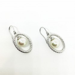 Pendientes Majorica Mujer Plata Y Perla