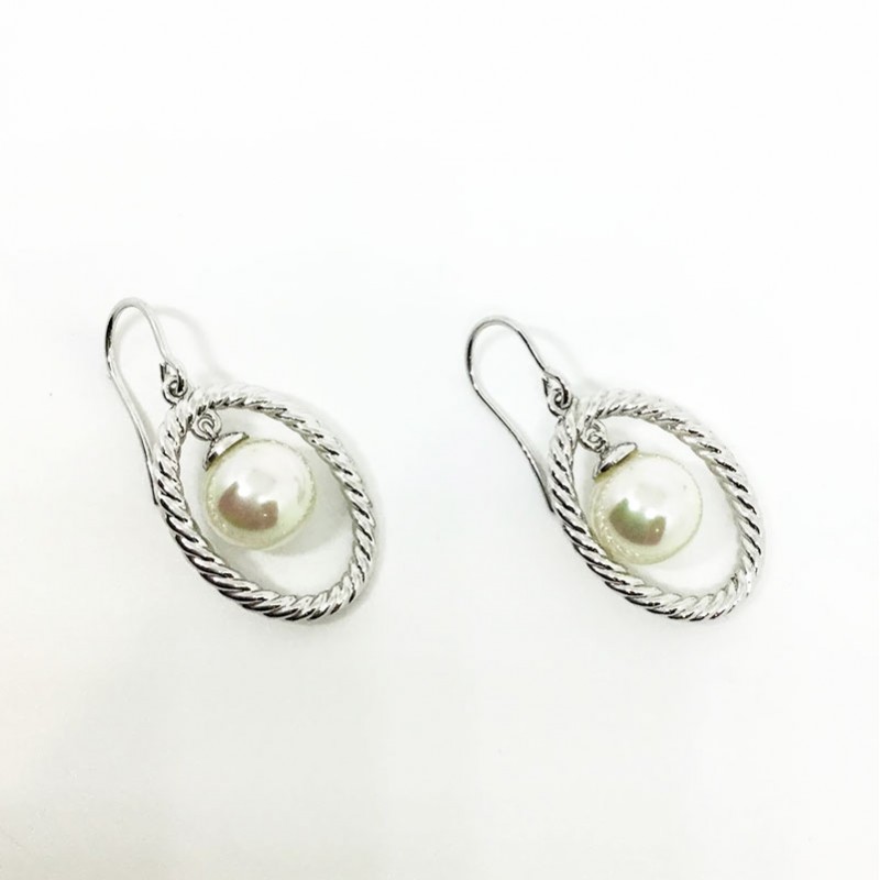Pendientes Majorica Mujer Plata Y Perla