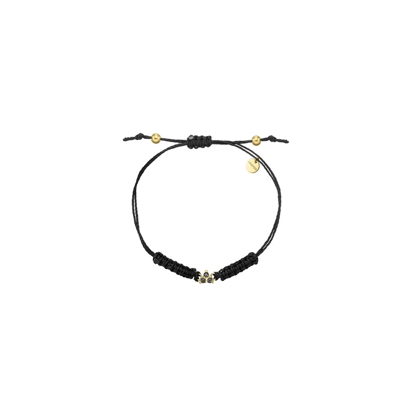 Pulsera Macramé Oro Diamantes Negros Argyor