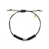 Pulsera Macramé Oro Diamantes Negros Argyor