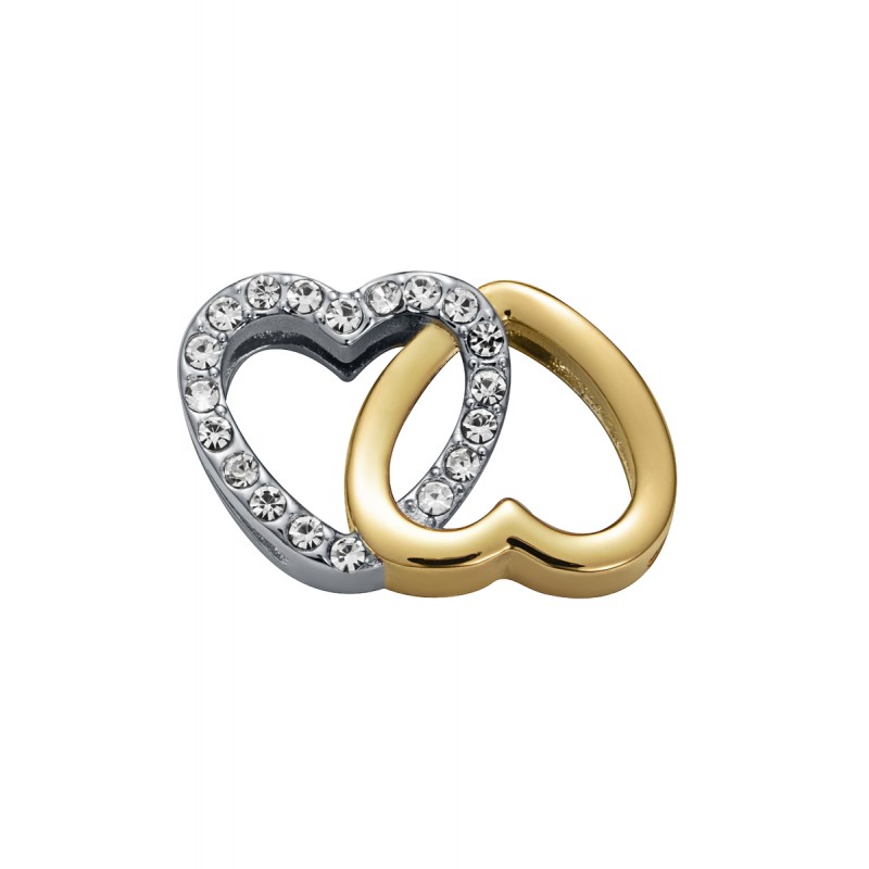 Motivo Viceroy De Acero Ip Dorado Corazones Para Pulsera de 9,5 mm de Ancho