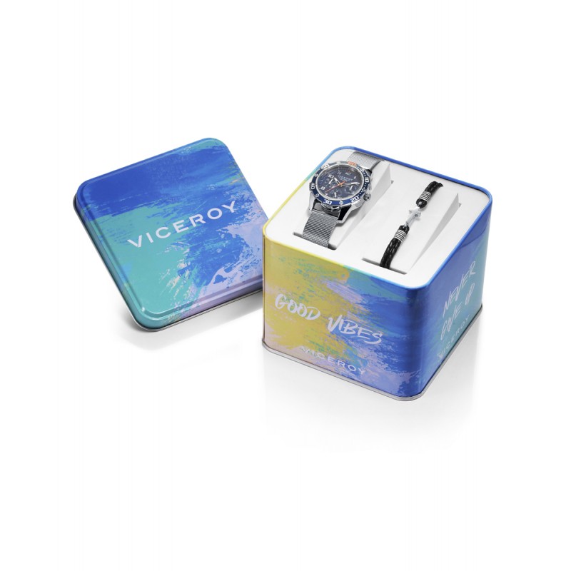 Reloj Viceroy Niño Acero y esfera azul Pack Pulsera 401267-35
