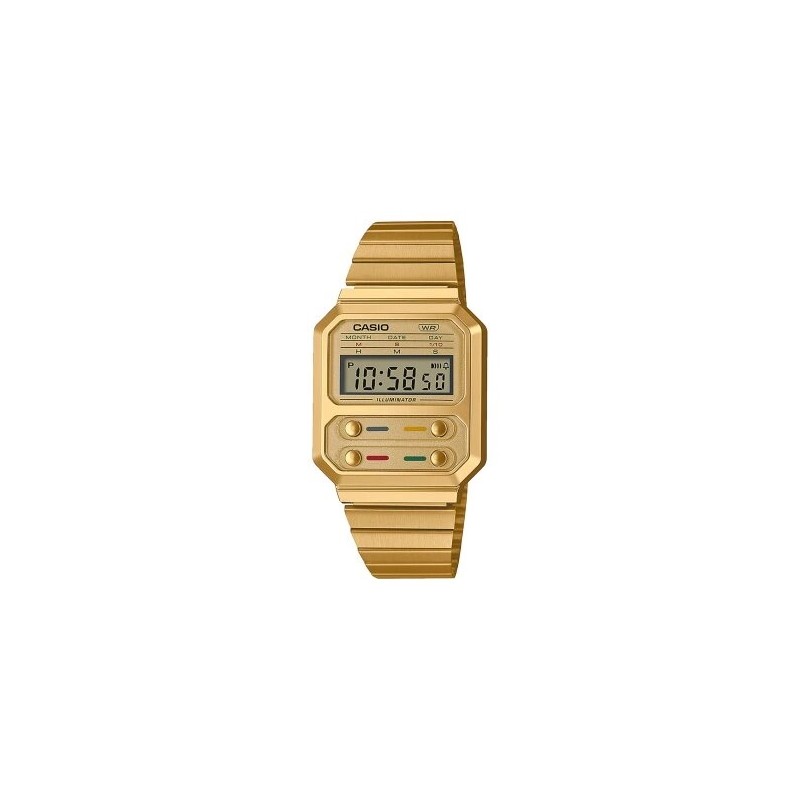 Reloj Casio Digital dorado vintage A100weg-9aef