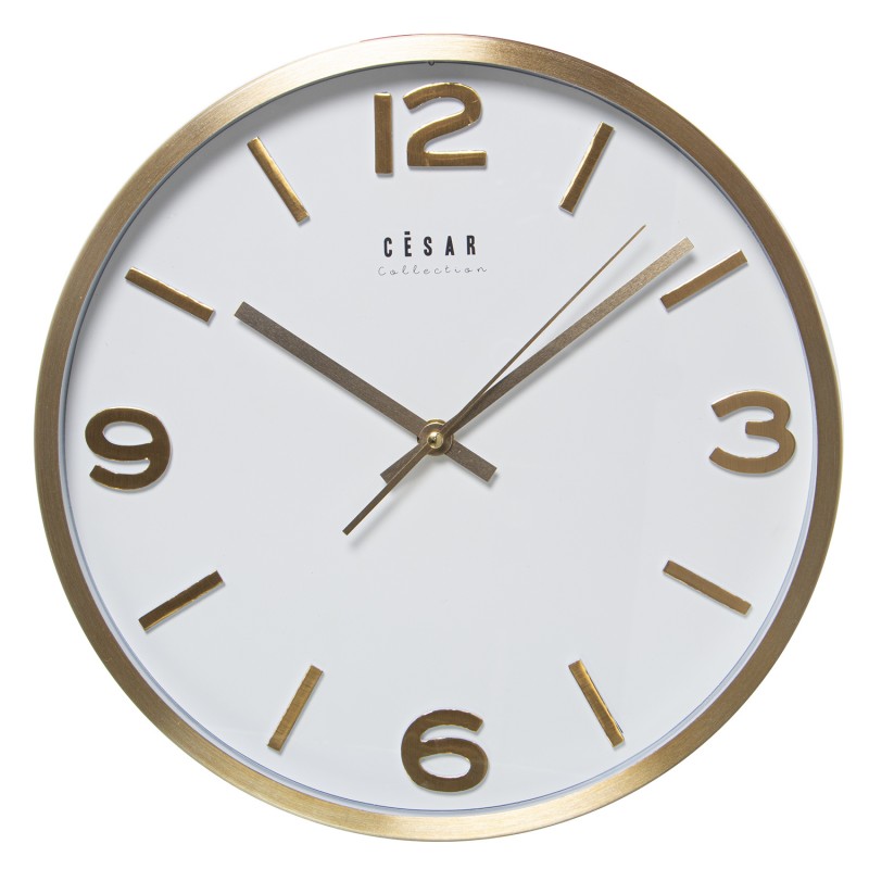 Reloj De Pared Aluminio Dorado Segundero 86154