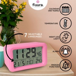 Reloj Despertador Digital Gummy Rosa