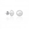 Pendientes Plata Con Perla Mabé Blanca 10 Mm