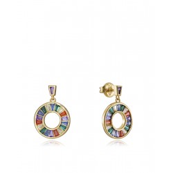 Pendientes Mujer Plata Viceroy Colgantes Elegant 15115e000-39 Piedras Colores