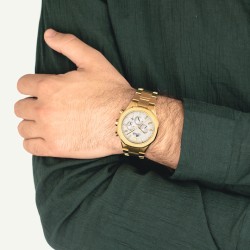 Reloj Lotus Caballero Acero Dorado Esfera Gris Plata 18868/1