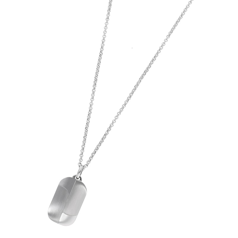 Placa Con Cadena Acero Hombre Marea D00107/48