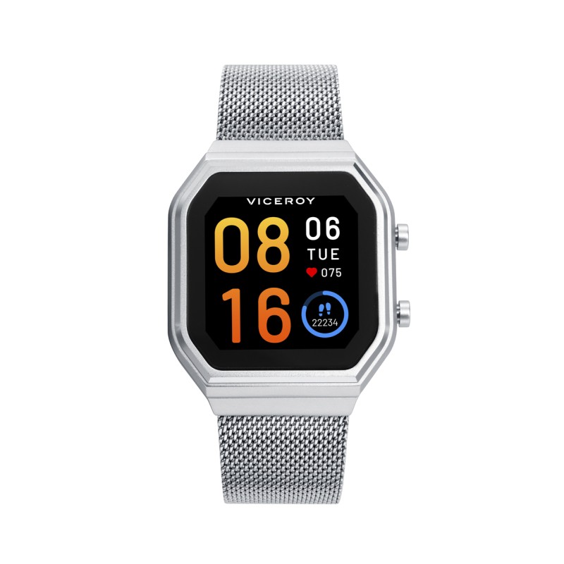 Reloj Viceroy Inteligente Smart Pro Unisex Gris Plata Aluminio con Malla Milanesa Acero 41121-00