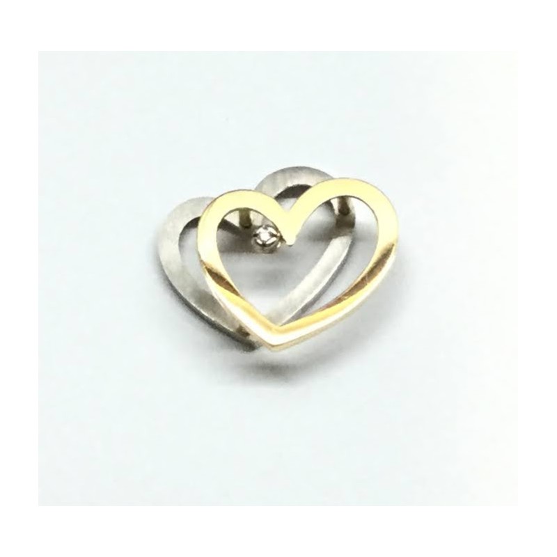 Colgante Finor Corazon Doble Oro 1 Ley