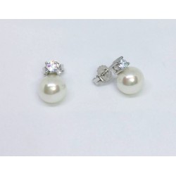 Pendientes Majorica Perla Blanca 10 mm Plata 14228.01.2.000