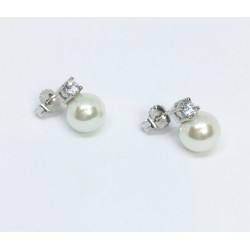 Pendientes Majorica Perla Blanca 10 mm Plata 14228.01.2.000