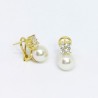 Pendientes Majorica Perla Blanca 10 mm Plata Dorado 09511.01.1.907