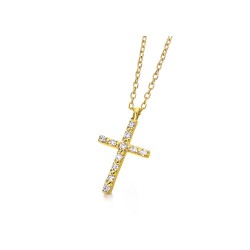 Cadena+cruz Diamantes 0.06qt