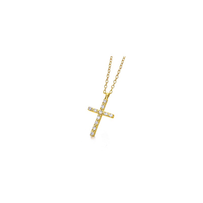 Cadena+cruz Diamantes 0.06qt