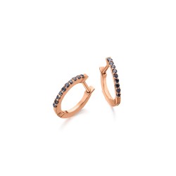 Aros Le Carre Oro Rosa 18kt Diamantes Negros