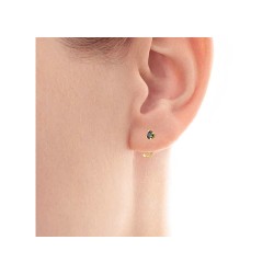 Pendientes Ear Cuff Oro Y Espinela Negra LeCarré