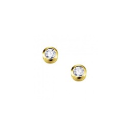 Pendientes Chaton Diamante 0.04ct O. Amarillo
