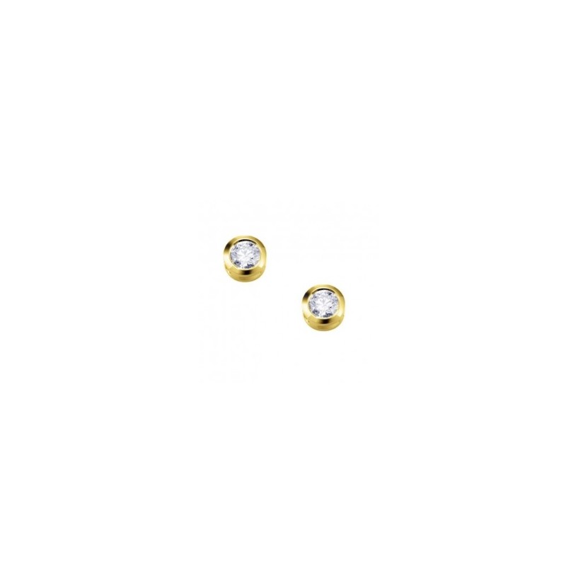 Pendientes Chaton Diamante 0.04ct O. Amarillo Brillante Dorado