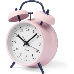 Reloj Despertador Retro Rosa Y Azul Cl1551