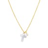 Collar Cruz Nacar Plata Dorado D03007/ag