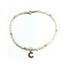Pulsera Perla Grano Mini Letra Oro 16 Cm