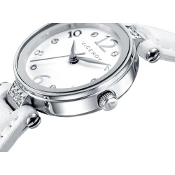 Reloj Viceroy Niña 461050-05 Correa Blanca Acero 24 mm con Circonitas – 3 ATM