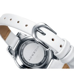 Reloj Niña Acero Numeros, Correa Blanca Comunion 42200-05