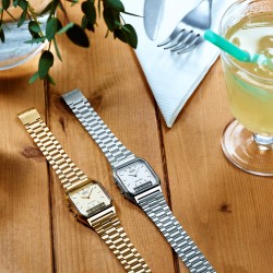 Reloj Casio AQ-230A-7DMQYES Plata · Analógico + Digital · Retro Vintage Unisex