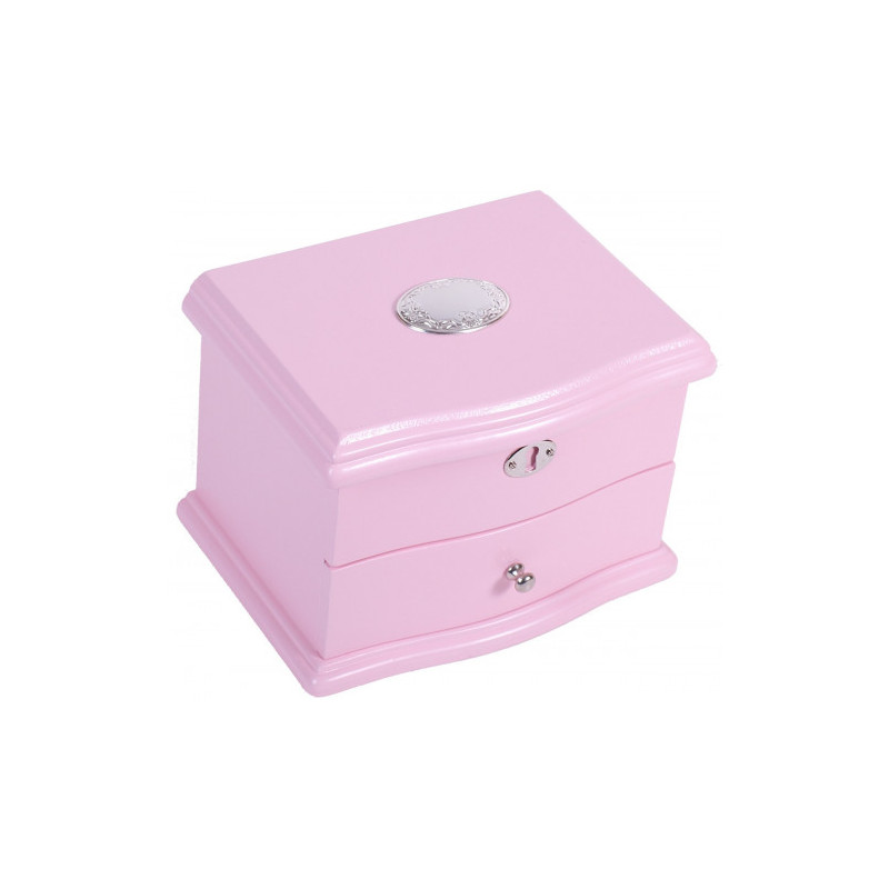 Joyero De Madera, Color Rosa, Musical Con Bailarina