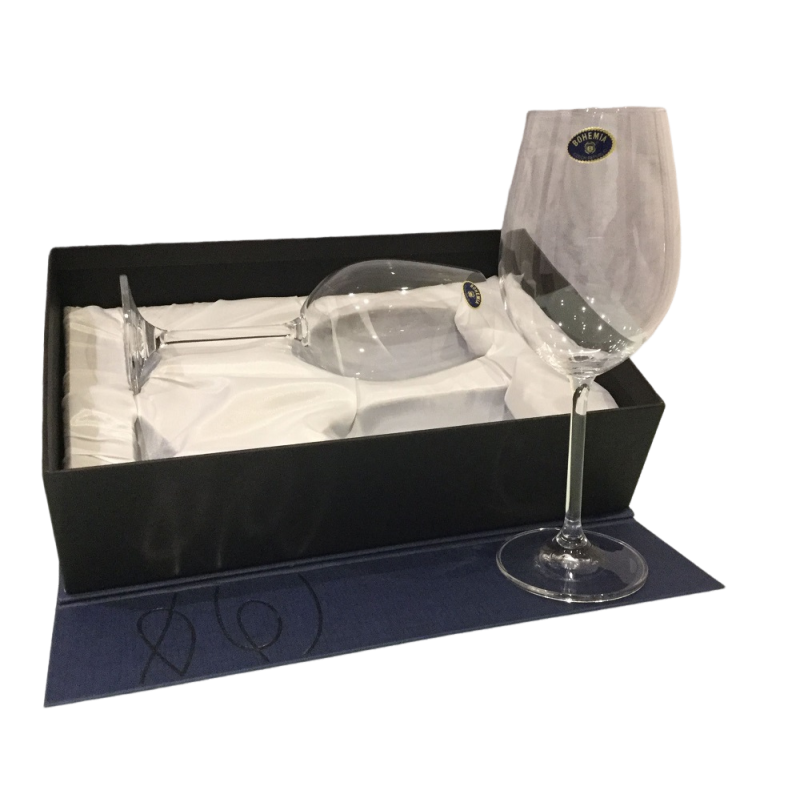 Estuche Azul Pequeño (32x21x9cm) De 2 Copas Vino
