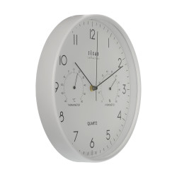 Reloj Pared Acrílico C/termómetro E Higrómetro