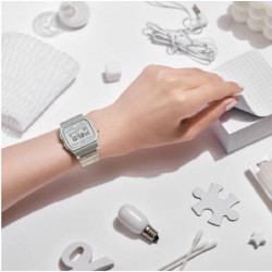 Reloj Casio Timeless Unisex Digital Color Blanco Translucido F-91ws-7ef