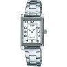 Reloj Casio Mujer Acero Retro Rectangular Blanco Números LTP-1234PD-7BEG