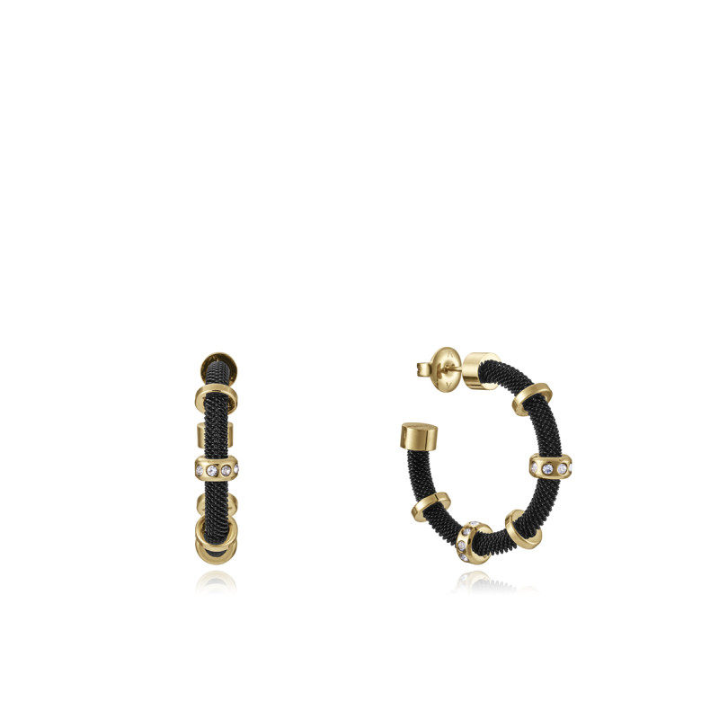 Pendientes Viceroy Chic Acero Milnesa Dorado Ip Negro 14110e0101