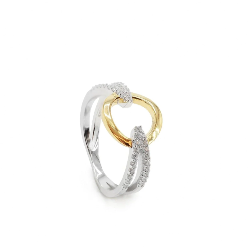 Anillo Plata Bicolor Circonitas Lineargent