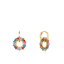 Pendientes Viceroy Mujer Plata 13174e100-39 Dorados Piedras Colores