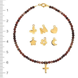 Pulsera Oro Jade Natural con Motivos Oro 18k Incluido 16cm