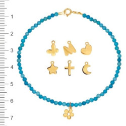 Pulsera Oro Howlita Turquesa Para añadir Motivos 16cm