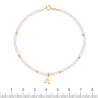 Pulsera Perla Grano Mini Letra Oro 16 Cm