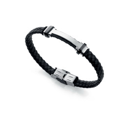Pulsera Viceroy Caballero Piel Negra Trenzada 6336p09010