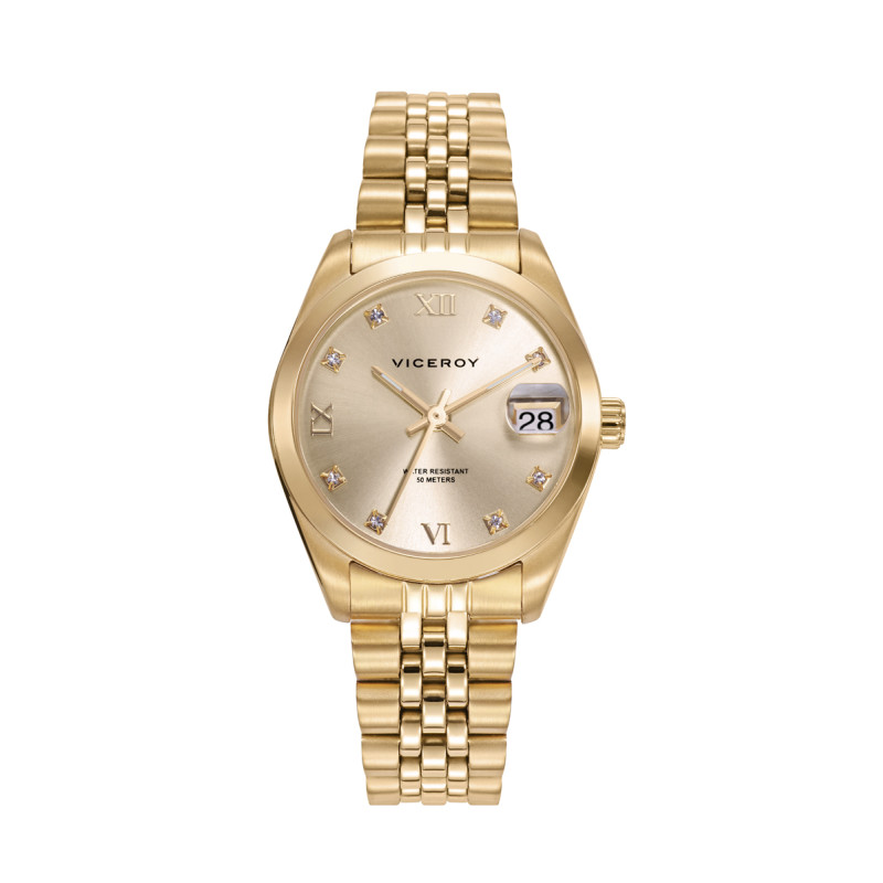 Reloj Viceroy de mujer Chic de acero con esfera dorada IP dorado 42414-23