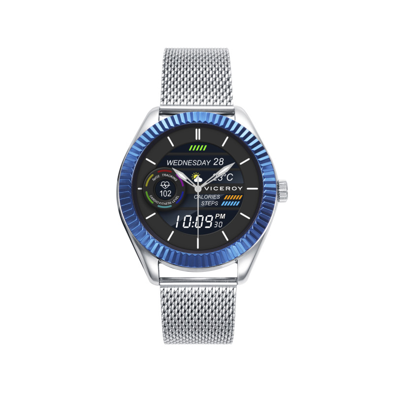 Reloj Viceroy SmartPro Bisel Azul Malla Milanesa Acero 41139-30