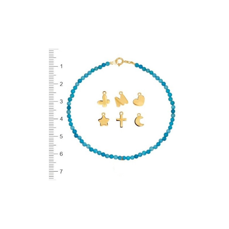 Pulsera Oro Howlita Turquesa Para añadir Motivos 16cm