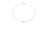 Collar Plata Rigido Con 1 Perla