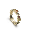 Anillo  Plata Bañada En Oro Piedras Color